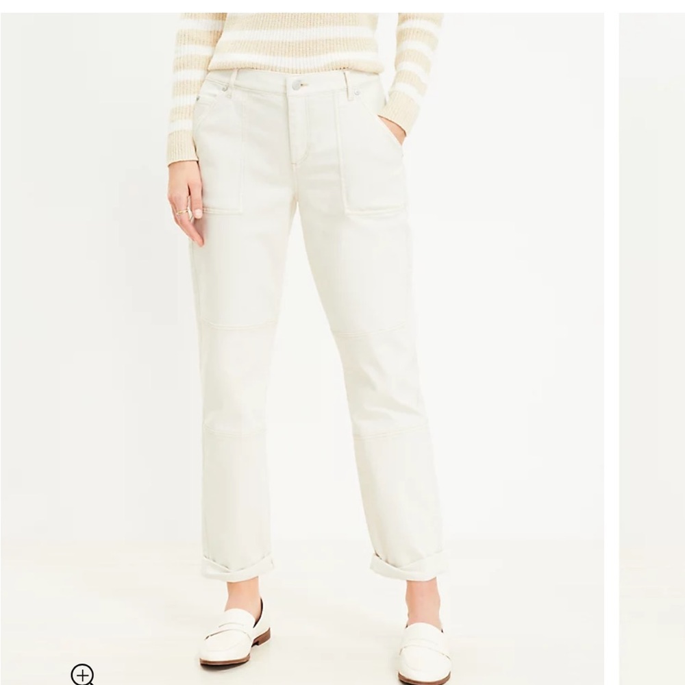 Loft Curvy Girlfriend Utility Jeans - size 32 (14)